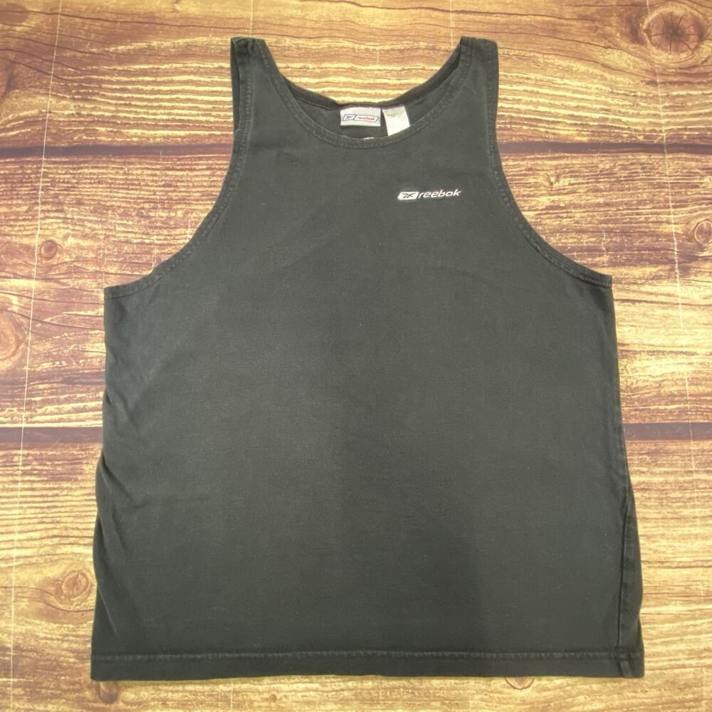 Vtg Y2k Reebok Black Sleeveless Tank Top Shirt Medium